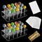 2 Pack Upgraded Acrylic Cake Pop Display Stand 15 Hole Clear Acrylic Lollipop Holder with 50Pcs Lollipop Sticks, 50Pcs Packaging Bags and 50Pcs Gold Metallic Twist Ties